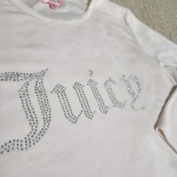 Juicy Couture Tracksuit Women XL Bone White Pants Jacket Velour Y2K Baby Doll - Picture 6 of 11